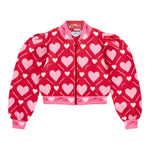 A Dee Felpa tinta unita con Zip E Stampa Cuori Fuxia per Neonata W251301N FUXIA A DEE 