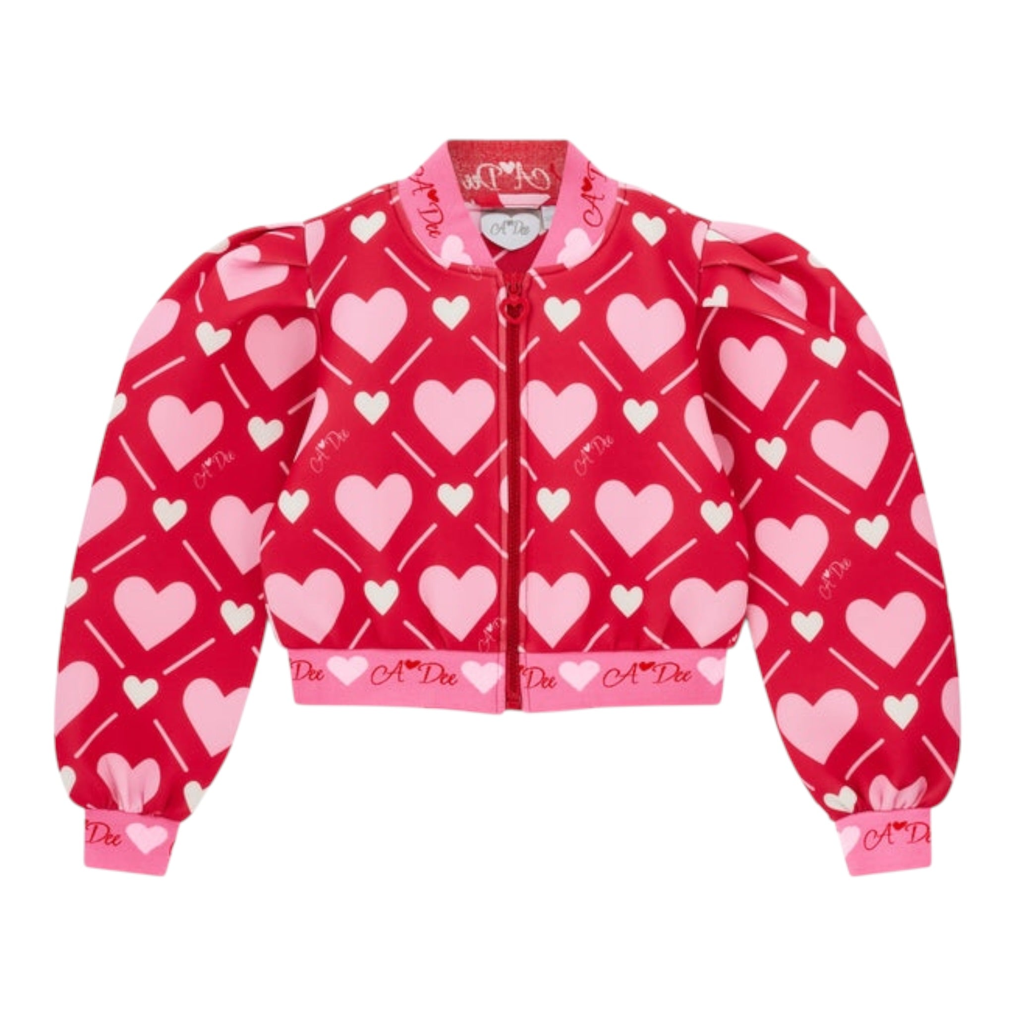 A Dee Felpa tinta unita con Zip E Stampa Cuori Fuxia per Neonata W251301N FUXIA A DEE 