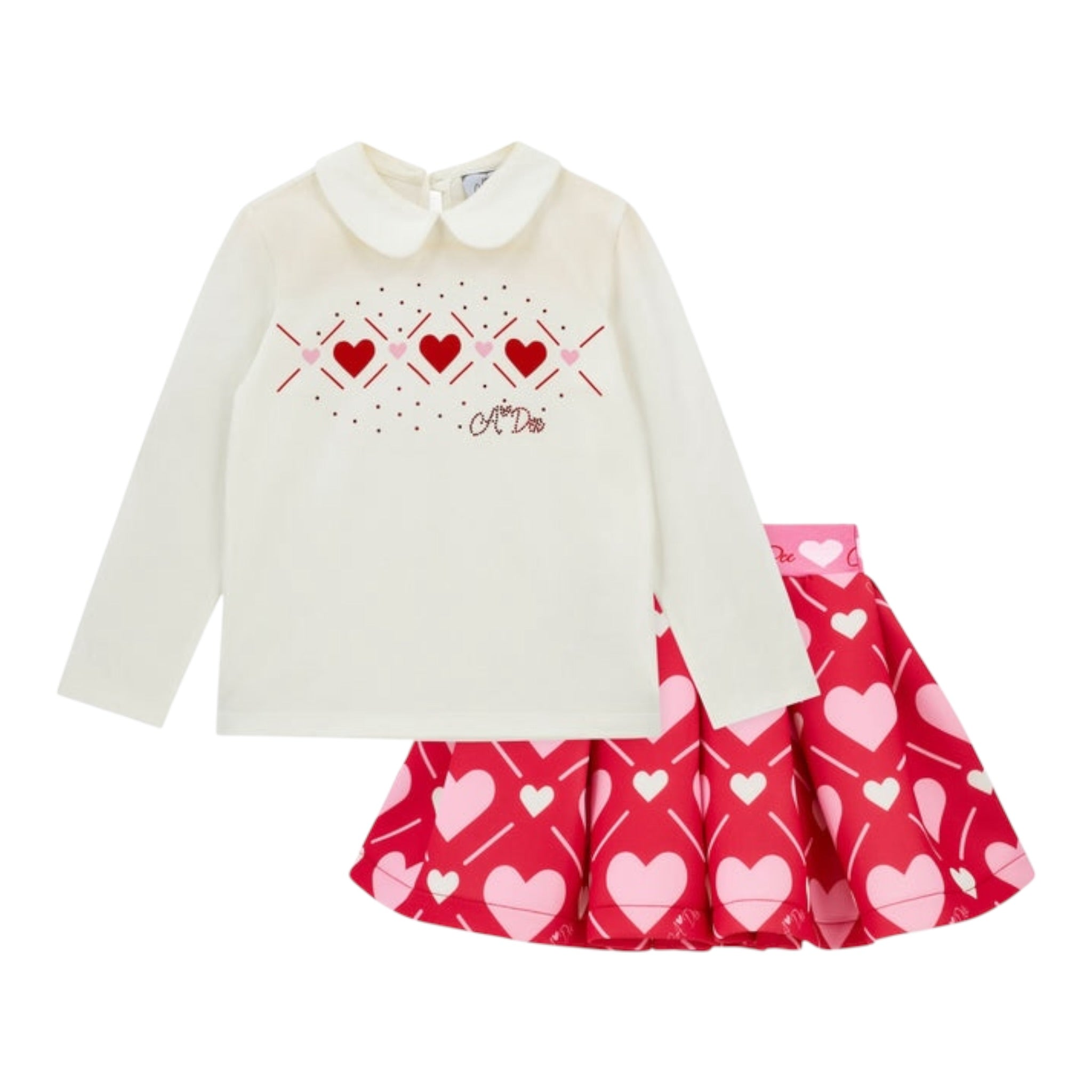 A Dee Completo 2Pz Shirt-Gonna Bianco per Neonata W251506 BIANCO A DEE 