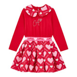 A Dee Abito tinta unita con Stampa Cuori Rosso per Neonata W251701N ROSSO A DEE 