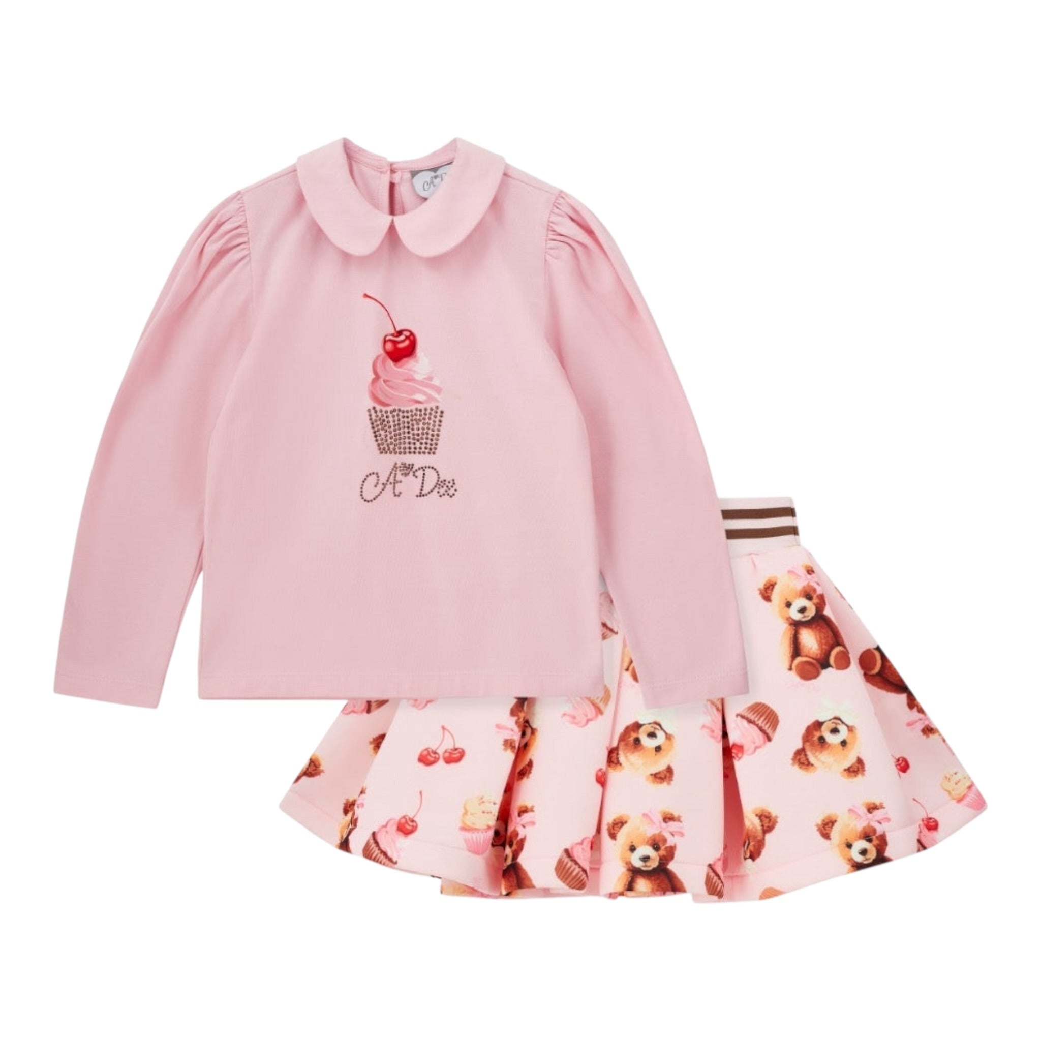 A Dee Completo 2Pz Shirt-Short Rosa per Neonata W252513N ROSA  