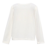 Abel & Lula Shirt Girocollo tinta unita con Applicazioni Panna per Bambina 5608 PANNA ABEL & LULA 