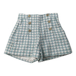 Abel & Lula Short tinta unita con Fantasia A Quadri Bianco/Azzurro per Bambina 5719 BIANCO/AZZURRO ABEL & LULA 