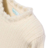 Abel & Lula Maglia tinta unita con Pelliccia Beige per Bambina 5835 BEIGE ABEL & LULA 
