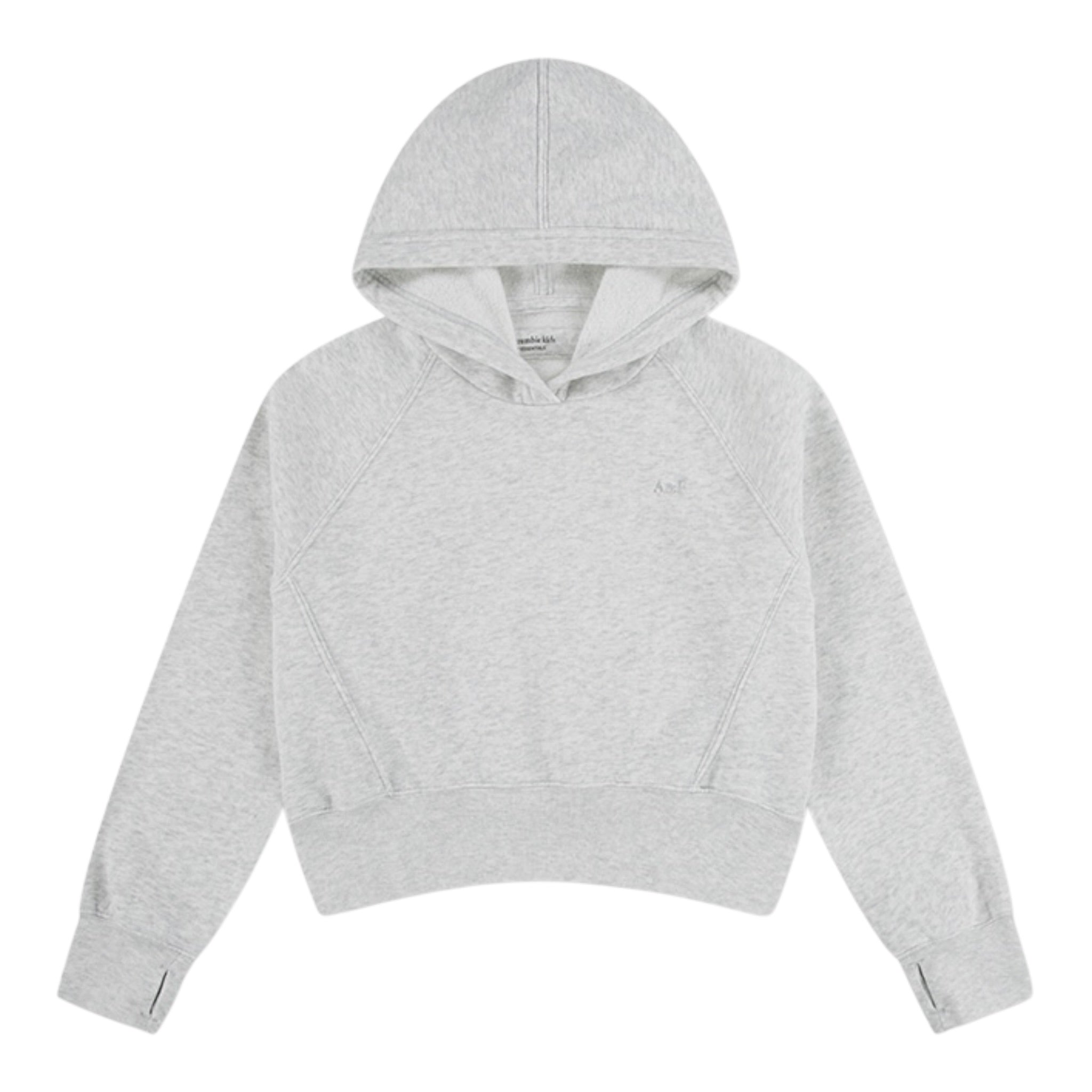 Abercrombie Kids Felpa tinta unita con Cappuccio E Stampa Grigio per Bambina 43AF23 GRIGIO ABERCROMBIE KIDS 