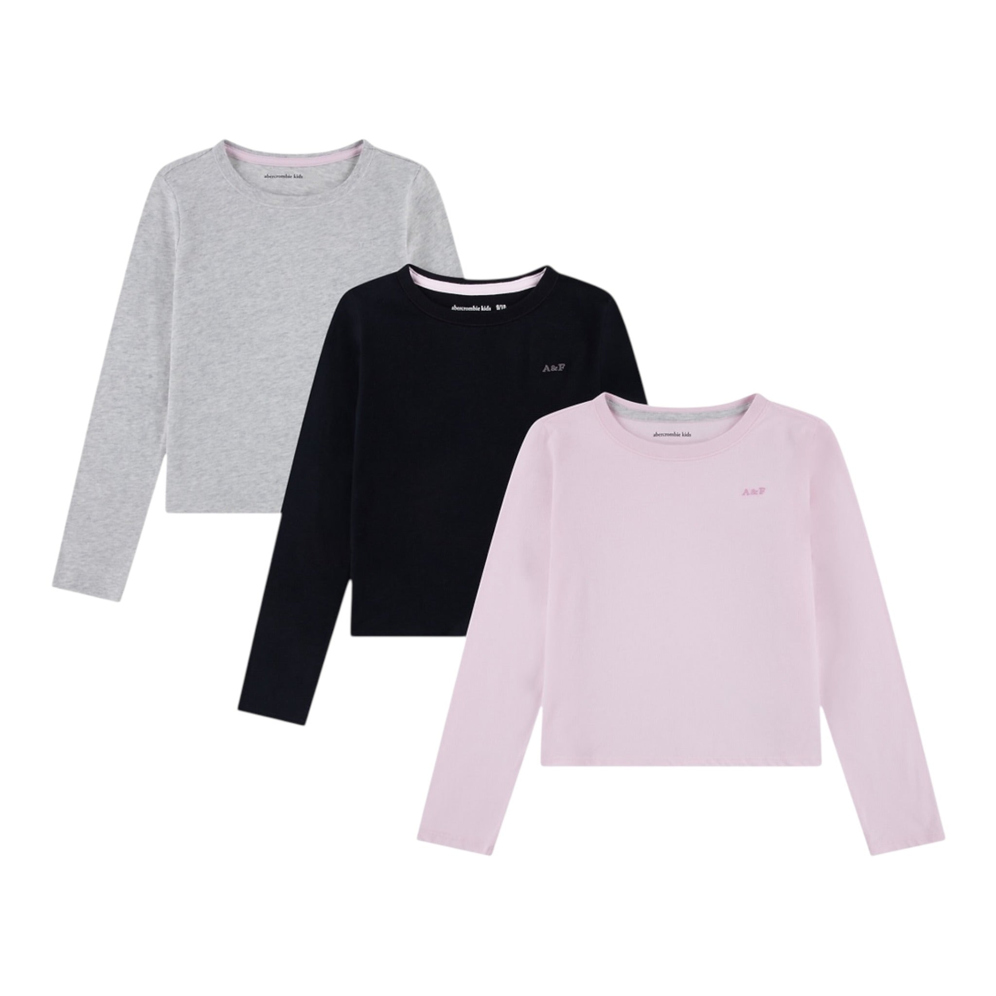 Abercrombie Kids Set 3 Shirt Tricolore Multicolor per Bambina 43AK19 MULTICOLOR ABERCROMBIE KIDS 