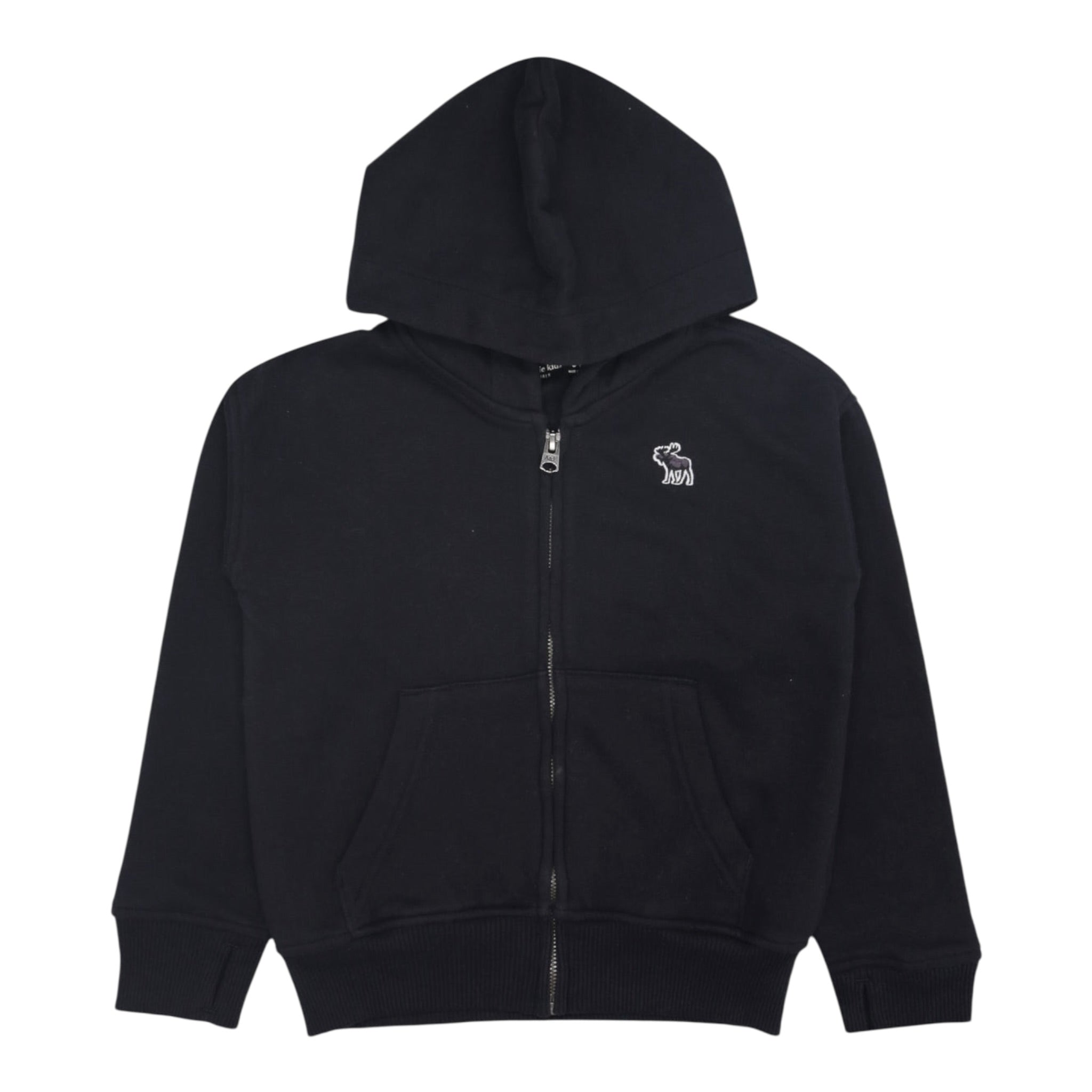 Abercrombie Kids Felpa tinta unita con Zip E Cappuccio Nero per Bambino 93AF02X NERO ABERCROMBIE KIDS 
