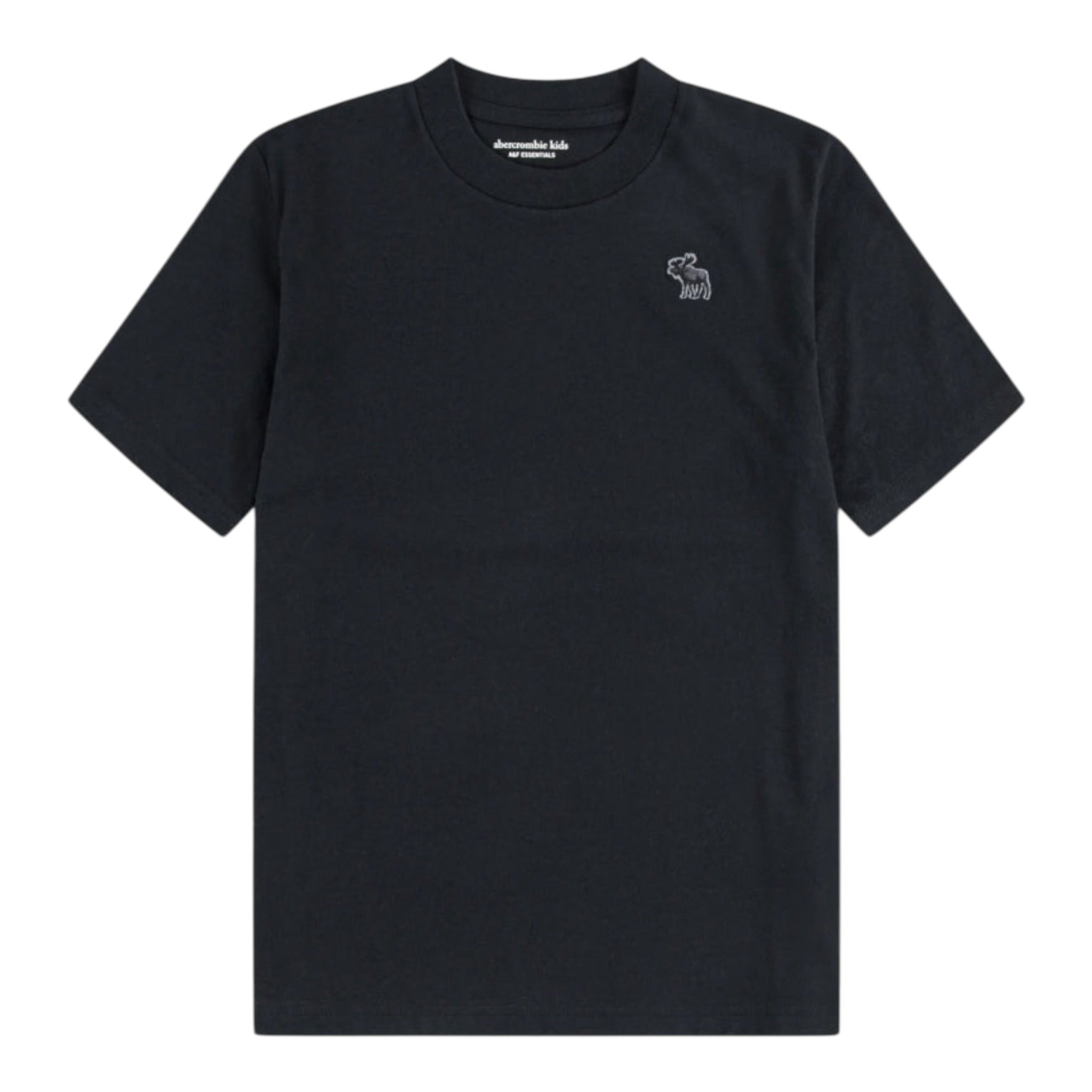 Abercrombie Kids T-Shirt Girocollo tinta unita con Logo Nero per Bambino 93AF15 NERO ABERCROMBIE KIDS 