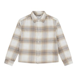 Abercrombie Kids Camicia Bicolore con Fantasia A Quadri Beige per Bambino 93AF75 BEIGE ABERCROMBIE KIDS 