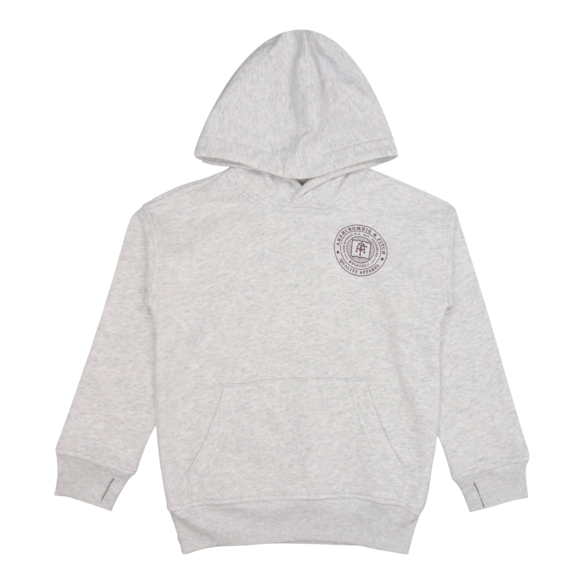 Abercrombie Kids Felpa tinta unita con Cappuccio Grigio per Bambino 93AK06 GRIGIO ABERCROMBIE KIDS 