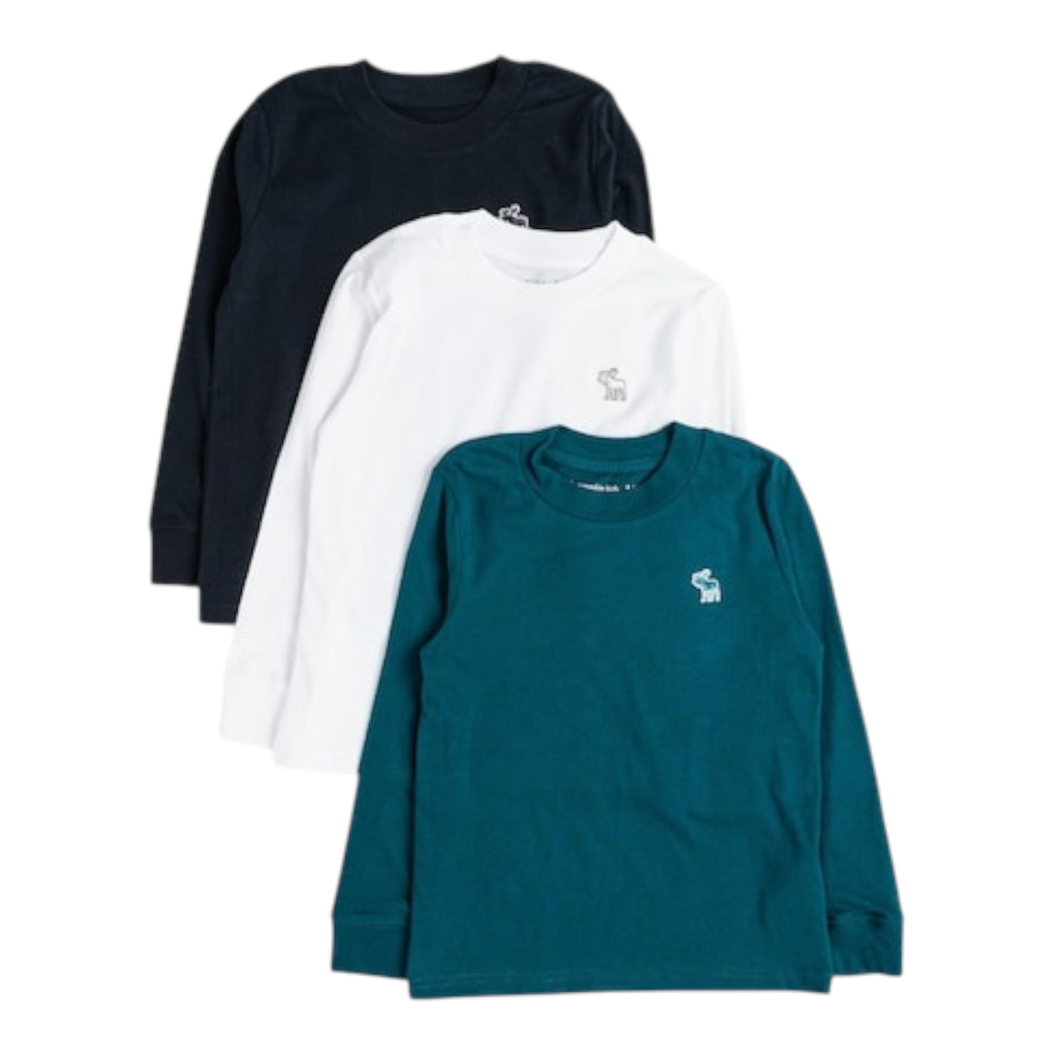 Abercrombie Kids Set 3 Shirt Tricolore con Logo Bianco per Bambino 93AK24 BIANCO ABERCROMBIE KIDS 