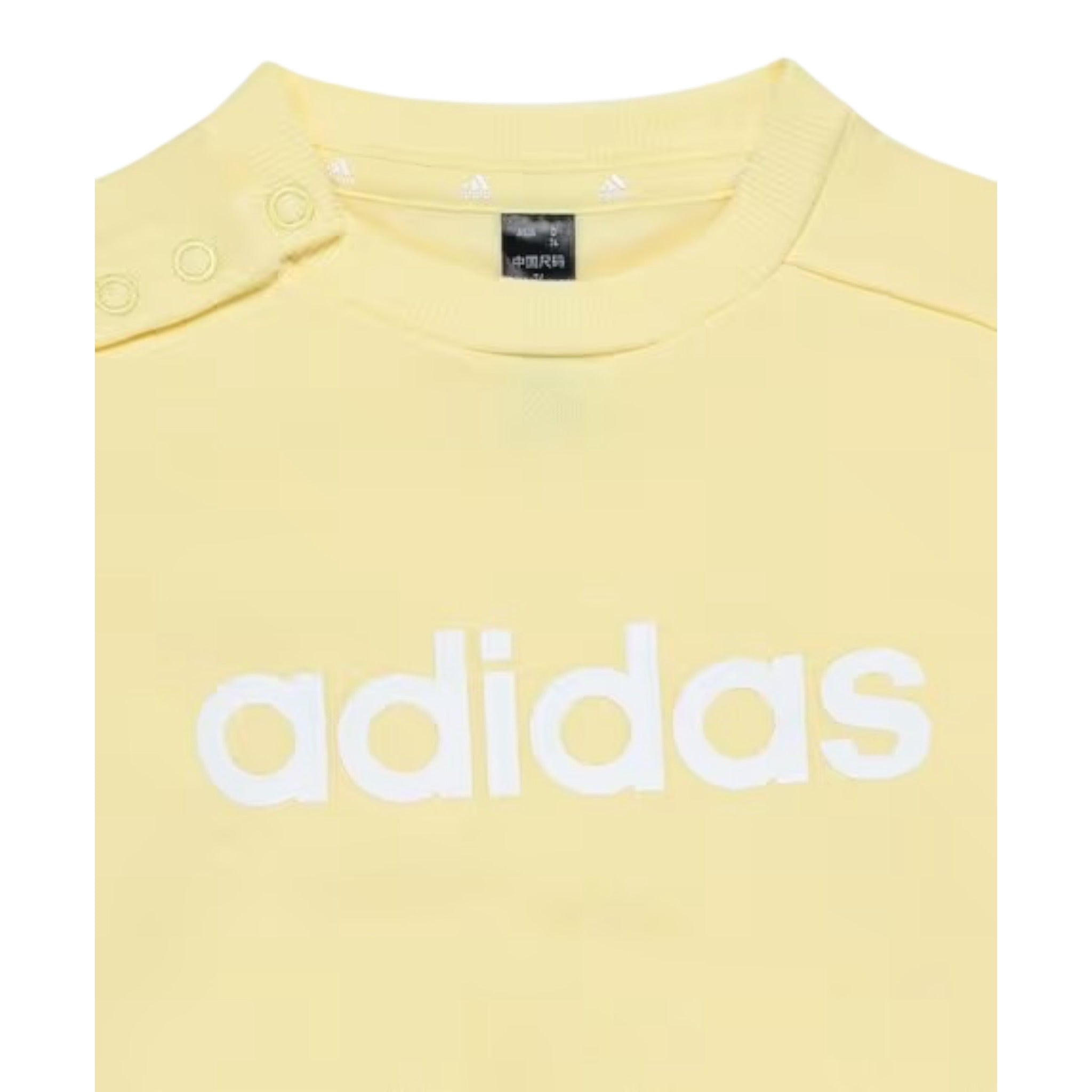 Adidas Completo 2Pz Felpa-Pantalone Giallo per Neonato IZ4970 GIALLO Adidas 