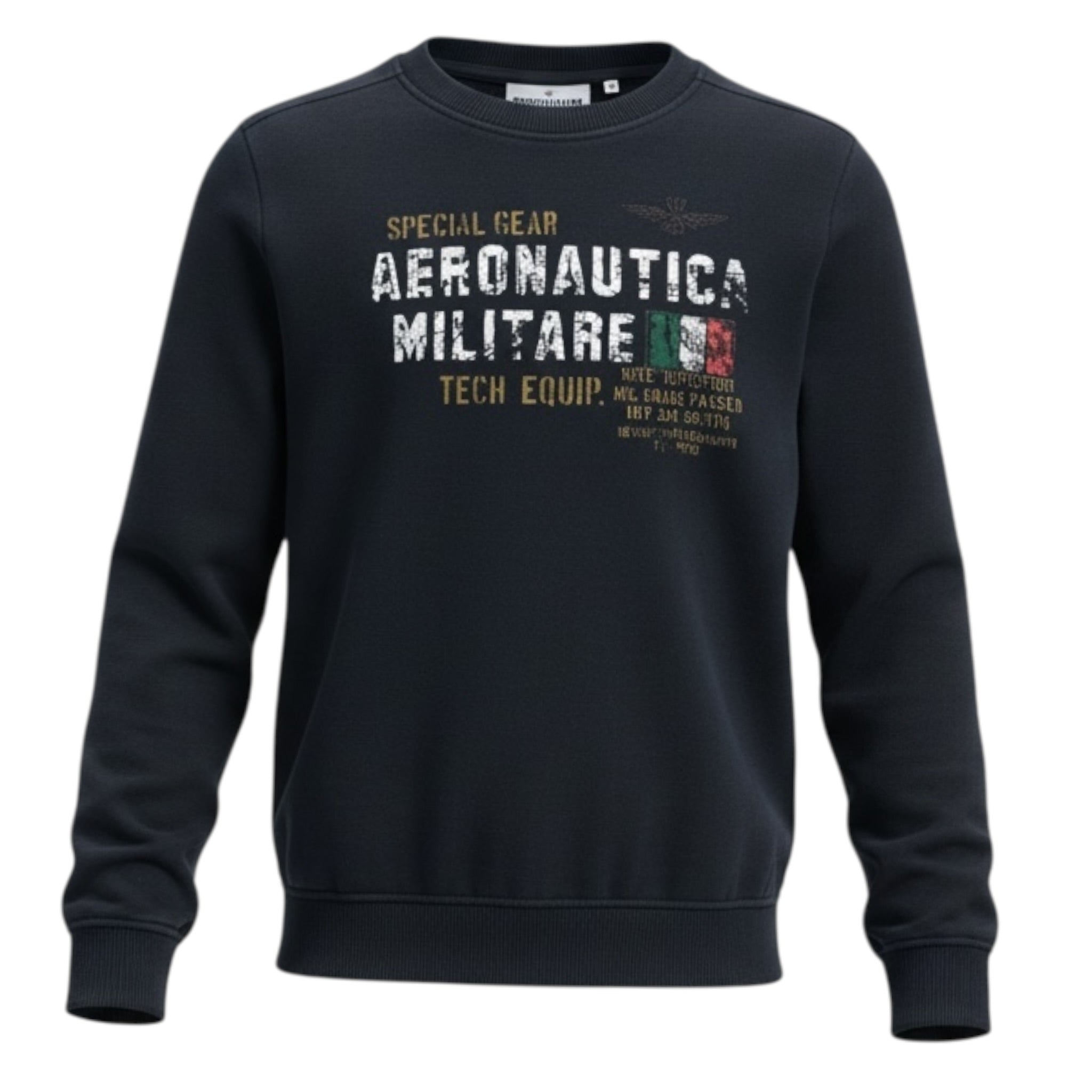 Aeronautica Militare Felpa tinta unita con Stampa Nero per Bambino 242TF0001AJRF758 NERO AERONAUTICA MILITARE 