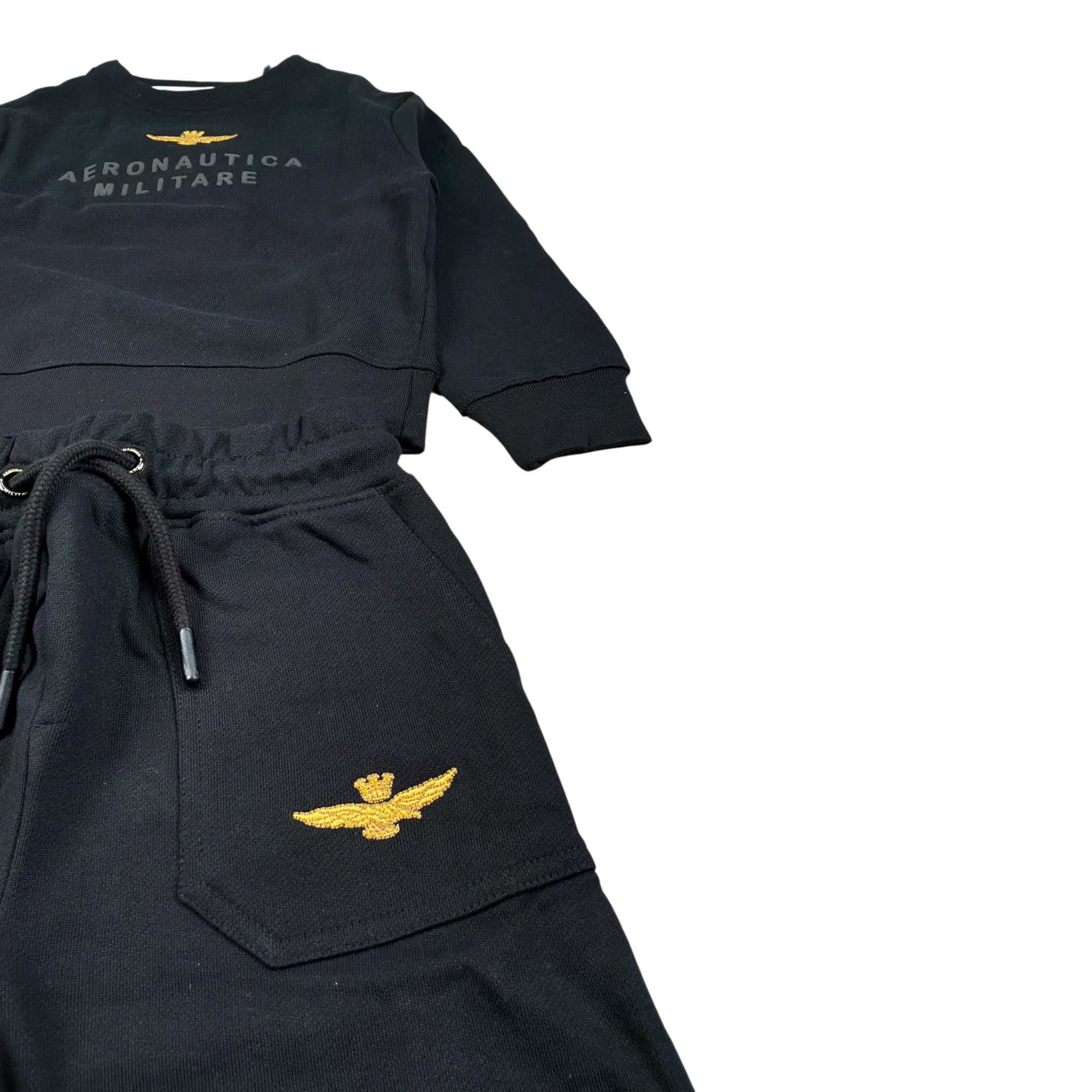Aeronautica Militare Completo 2 Pezzi Felpa-Pantalone tinta unita Nero per Neonato 252TF0008A NERO AERONAUTICA MILITARE 