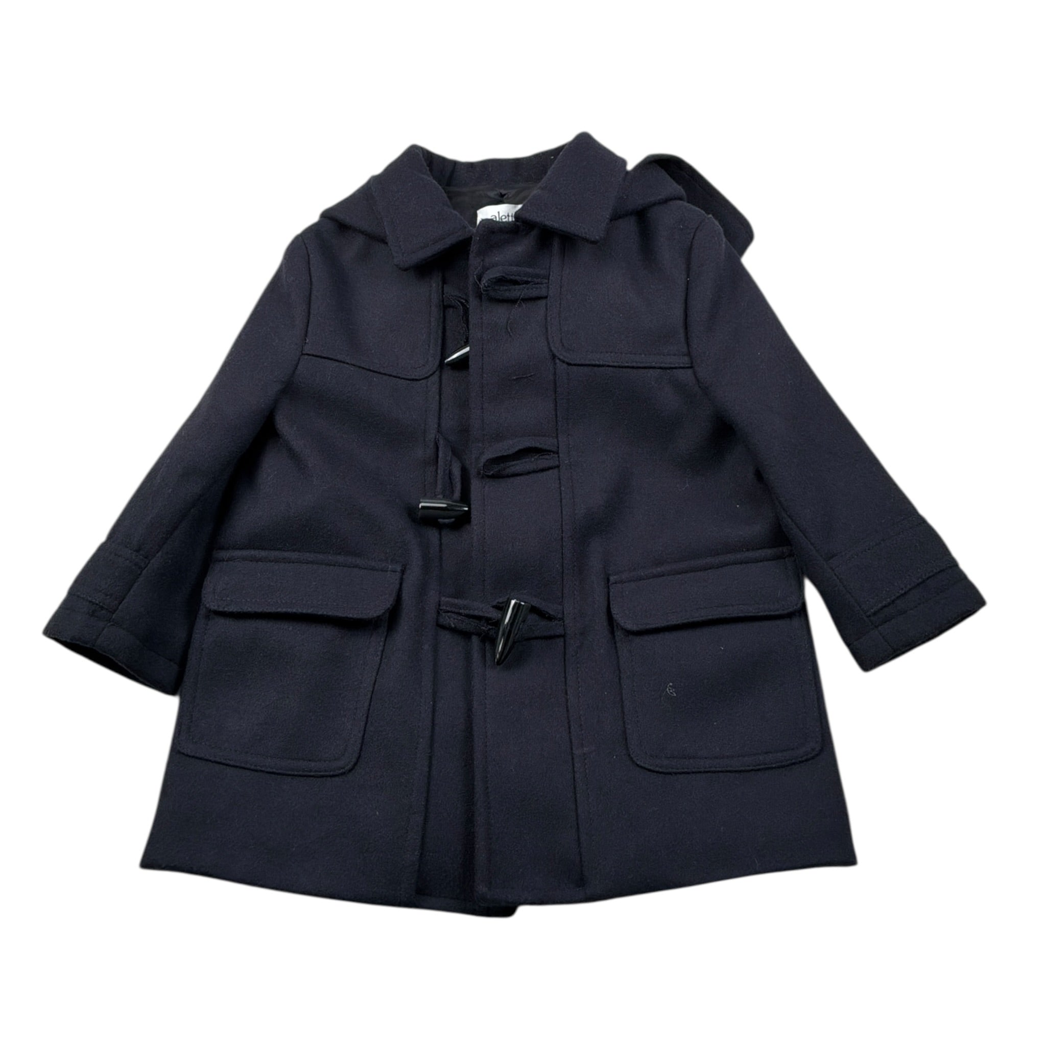 Aletta Cappotto tinta unita con Cappuccio Blu per Neonato M220434N BLU ALETTA 