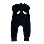 Aletta Tutina Manica Unga tinta unita In Ciniglia Blu per Neonato RM220045 BLU ALETTA 