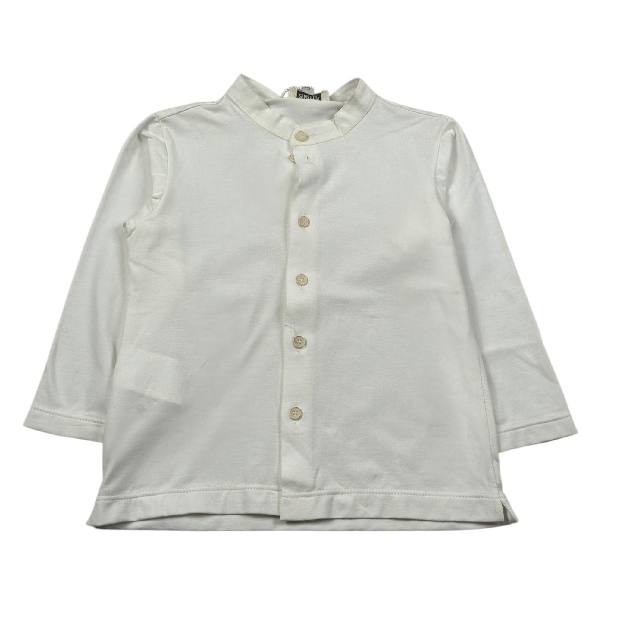 Aletta Camicia Manica Lunga tinta unita Collo Coreano Panna per Neonato RZ22642 PANNA ALETTA 