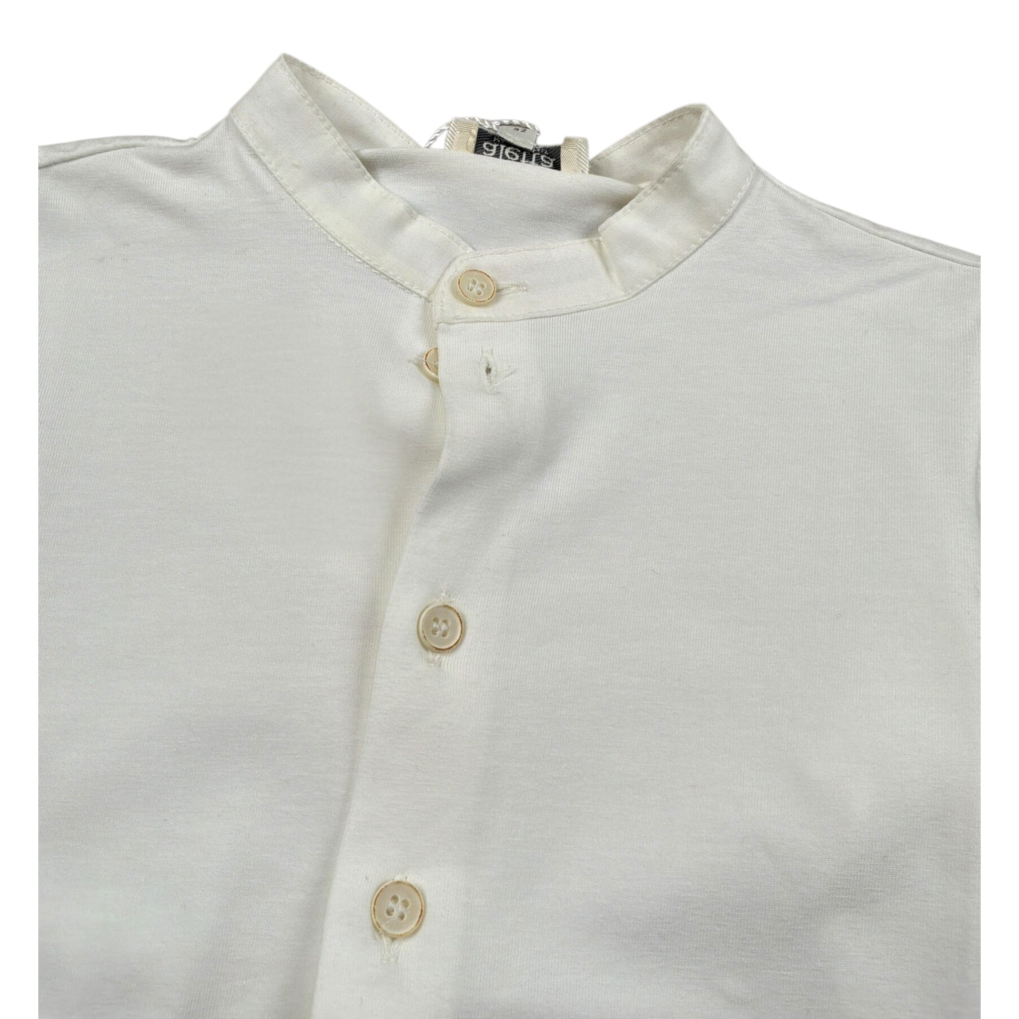 Aletta Camicia Manica Lunga tinta unita Collo Coreano Panna per Neonato RZ22642 PANNA ALETTA 