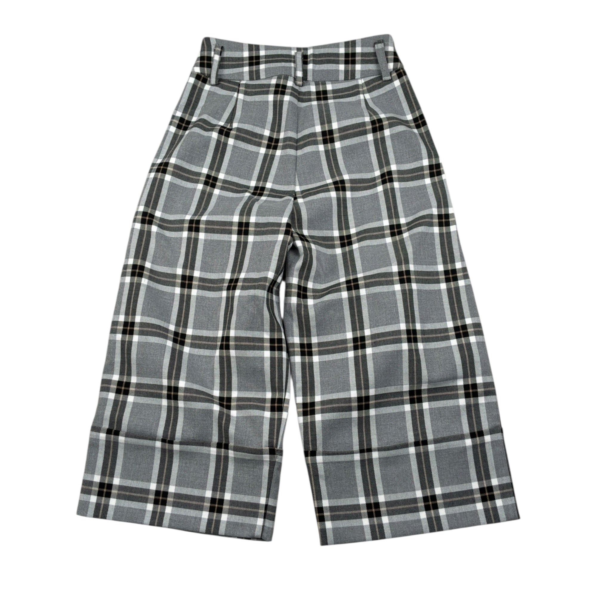 Alice Pi Pantalone tinta unita con Fantasia A Quadri Grigio per Bambina 2499 GRIGIO ALICE PI 