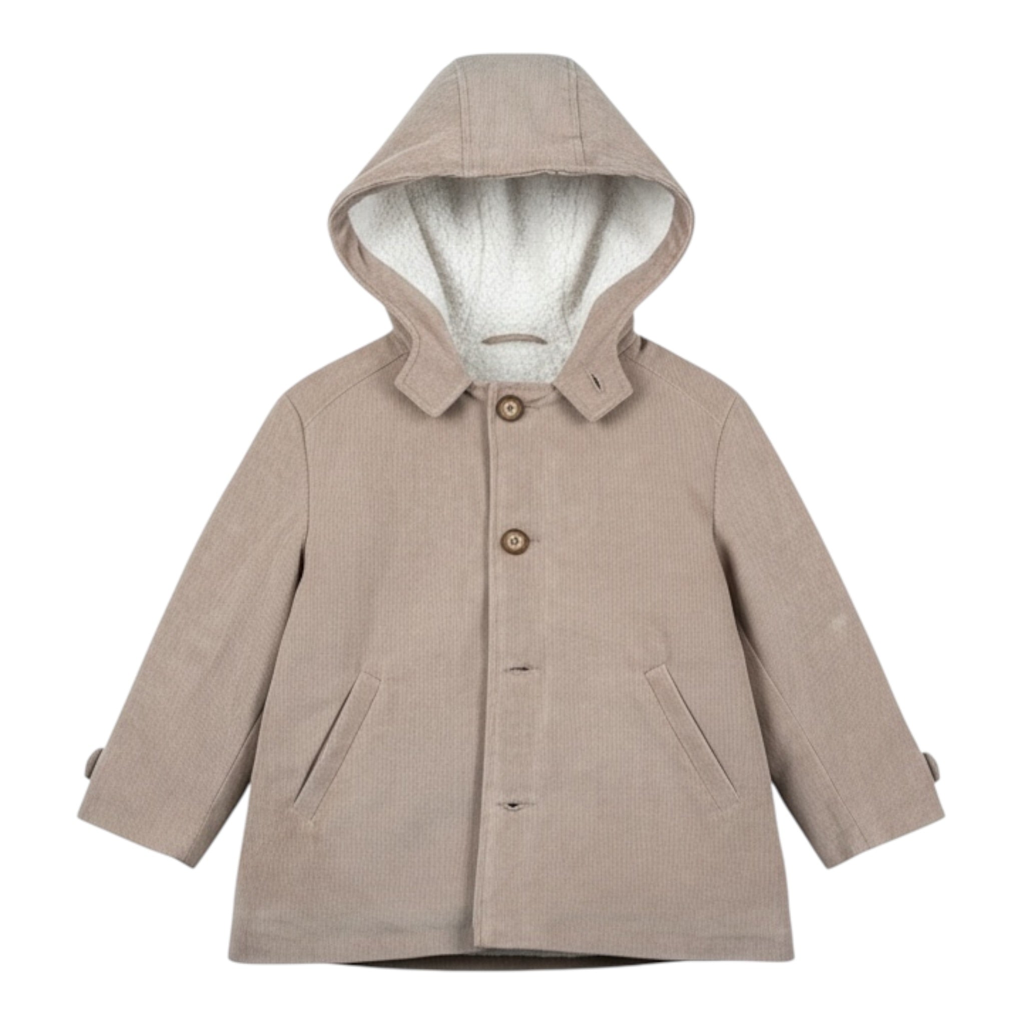 Ambaraba' Giubbino tinta unita con Bottoni E Cappuccio Beige per Neonato FM40171N BEIGE AMBARABA' 