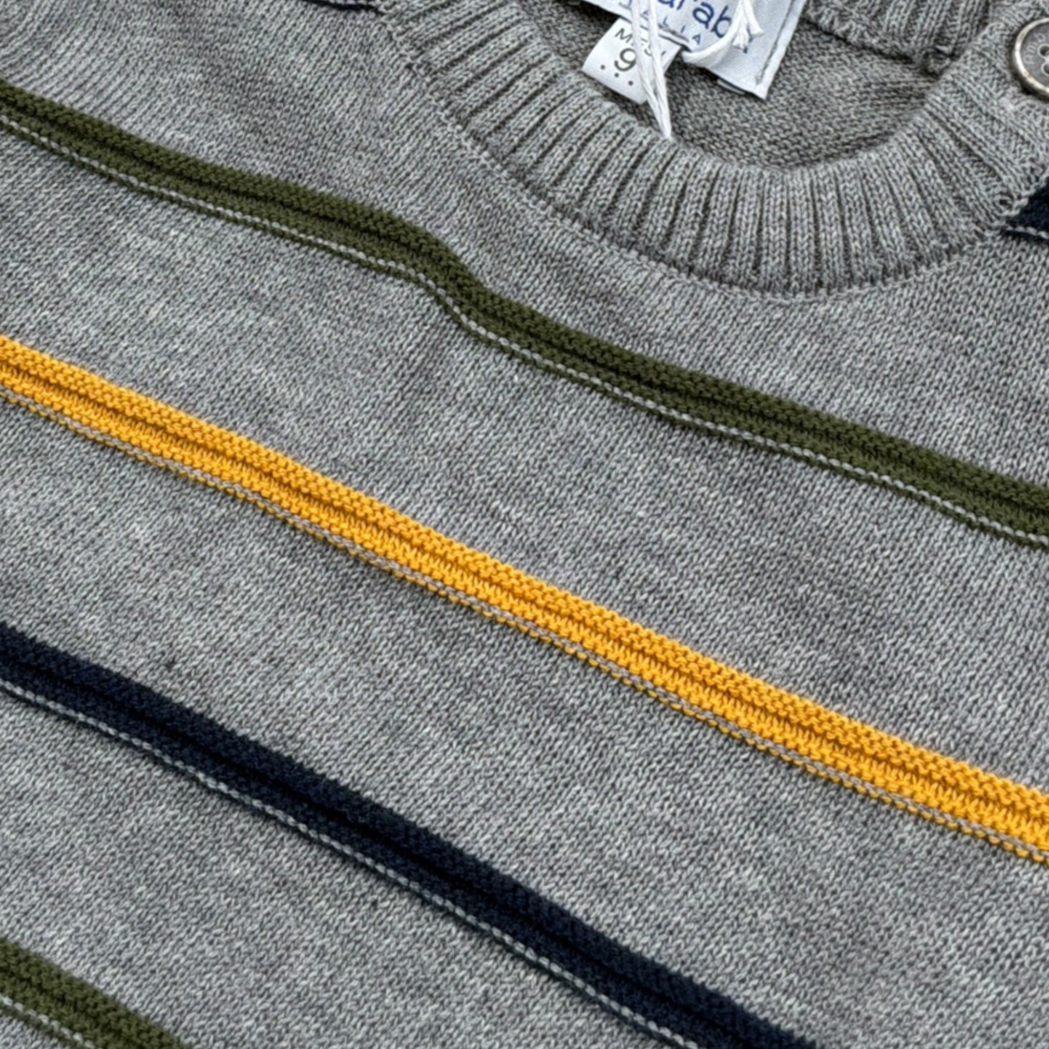 Ambaraba' Maglia tinta unita con Fantasia A Righe Grigio per Neonato FM40257 GRIGIO AMBARABA' 
