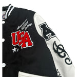 American College Giubbino College tinta unita con Maniche In Contrasto Nero per Bambino AC7J NERO AMERICAN COLLEGE 