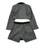 Amiuni Completo 2Pz Short-Giacca Crop Grigio per Bambina AG801225 GRIGIO AMIUNI 