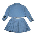 Amiuni Completo 2Pz Camicia-Gonna In Denim Blu per Bambina AG804625 BLU AMIUNI 