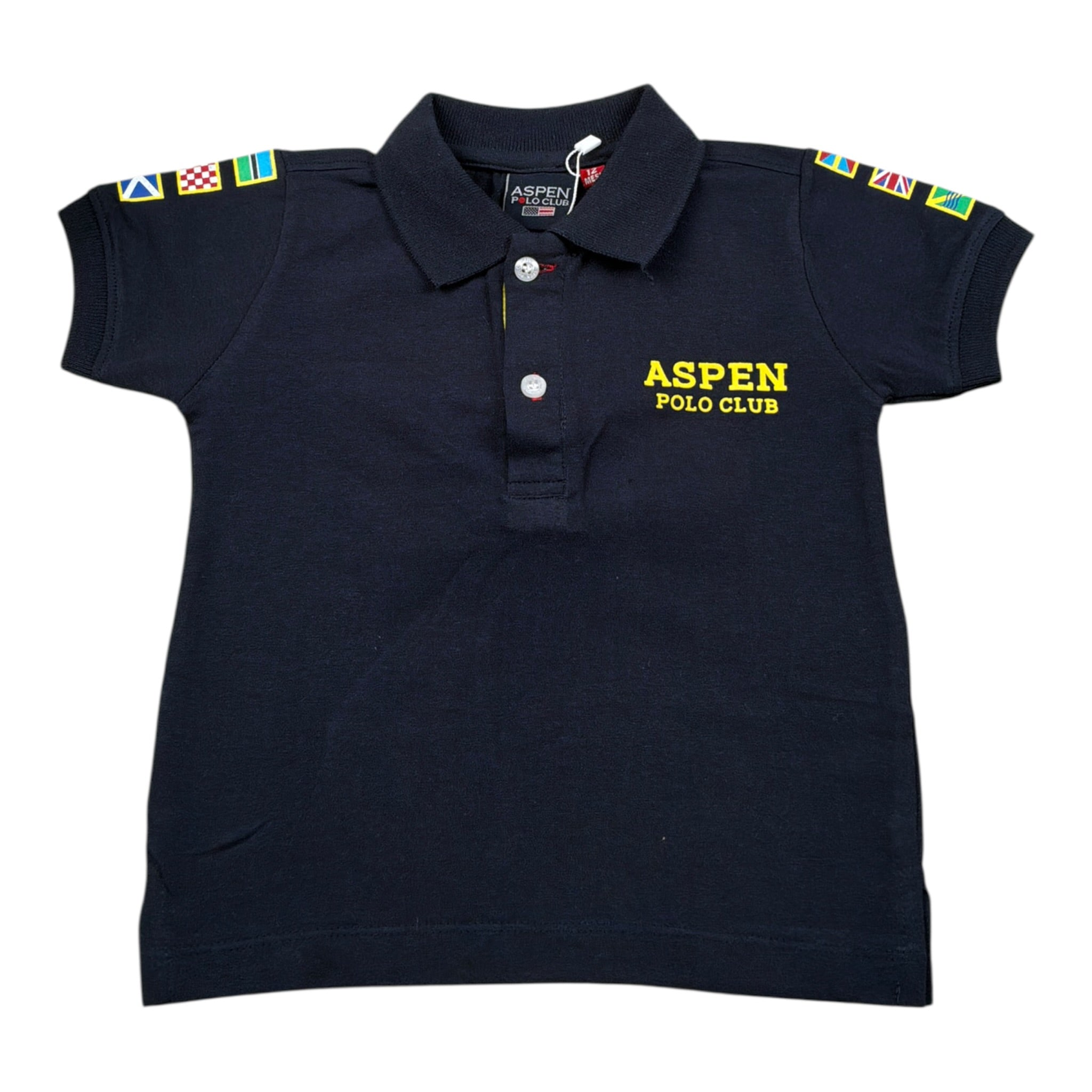 Aspen Polo tinta unita con Stampa Blu per Neonato 1076MP0281 BLU ASPEN 