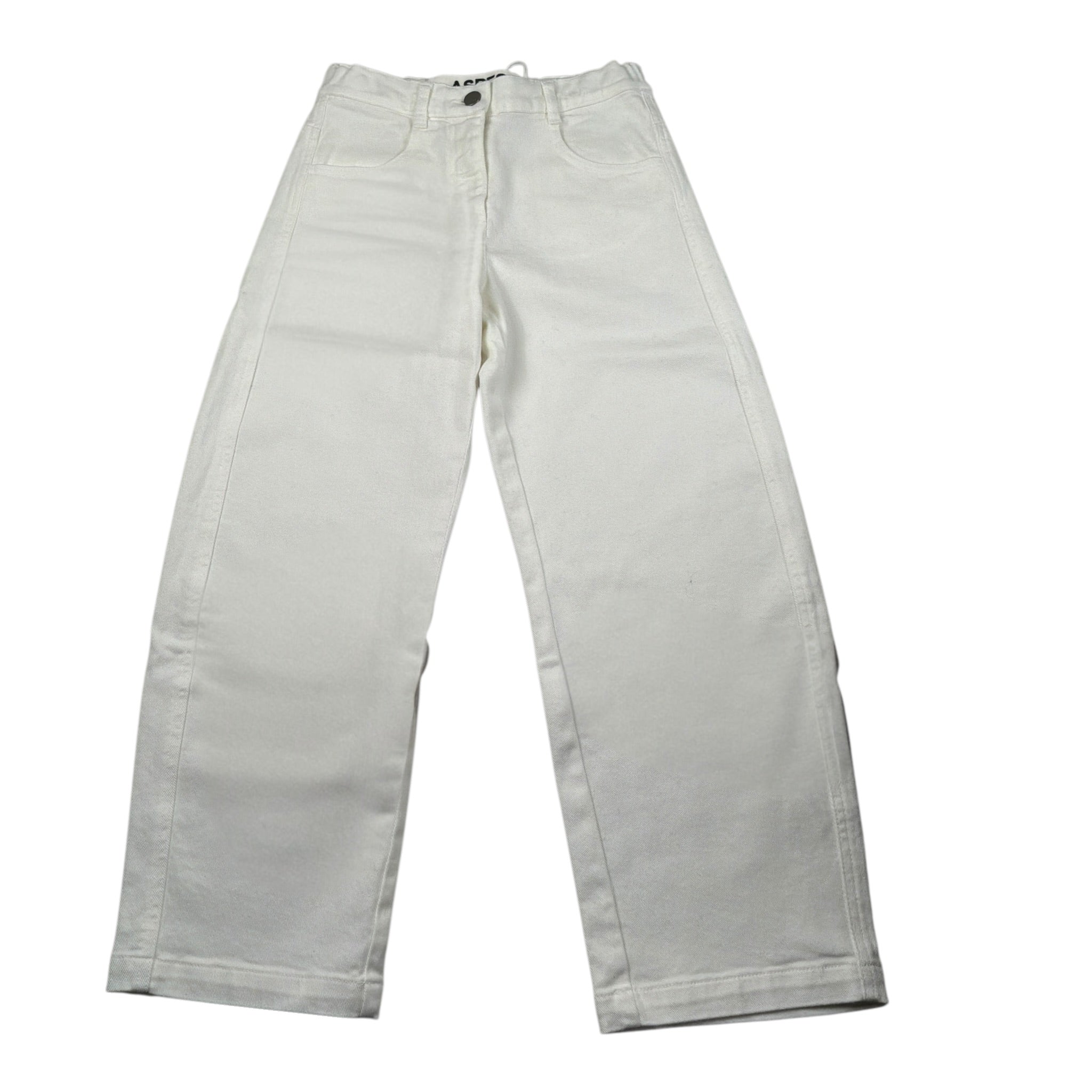 Aspesi Jeans tinta unita con Girovita Regolabile Bianco per Bambino A25APL0002C6051 BIANCO ASPESI 