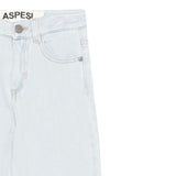 Aspesi Jeans tinta unita con Girovita Regolabile Azzurro per Bambina S25072PLJ0042 AZZURRO ASPESI 