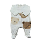 Aventiquattrore Tutina Manica Lunga tinta unita con Stampe Panna per Neonato A2401404 PANNA AVENTIQUATTRORE 