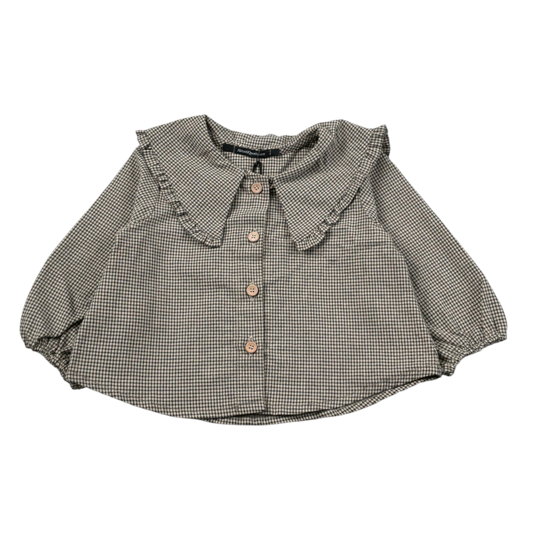 Aventiquattrore Camicia Manica Lunga Fantasia Quadretti Beige per Neonata A2401716N BEIGE AVENTIQUATTRORE 