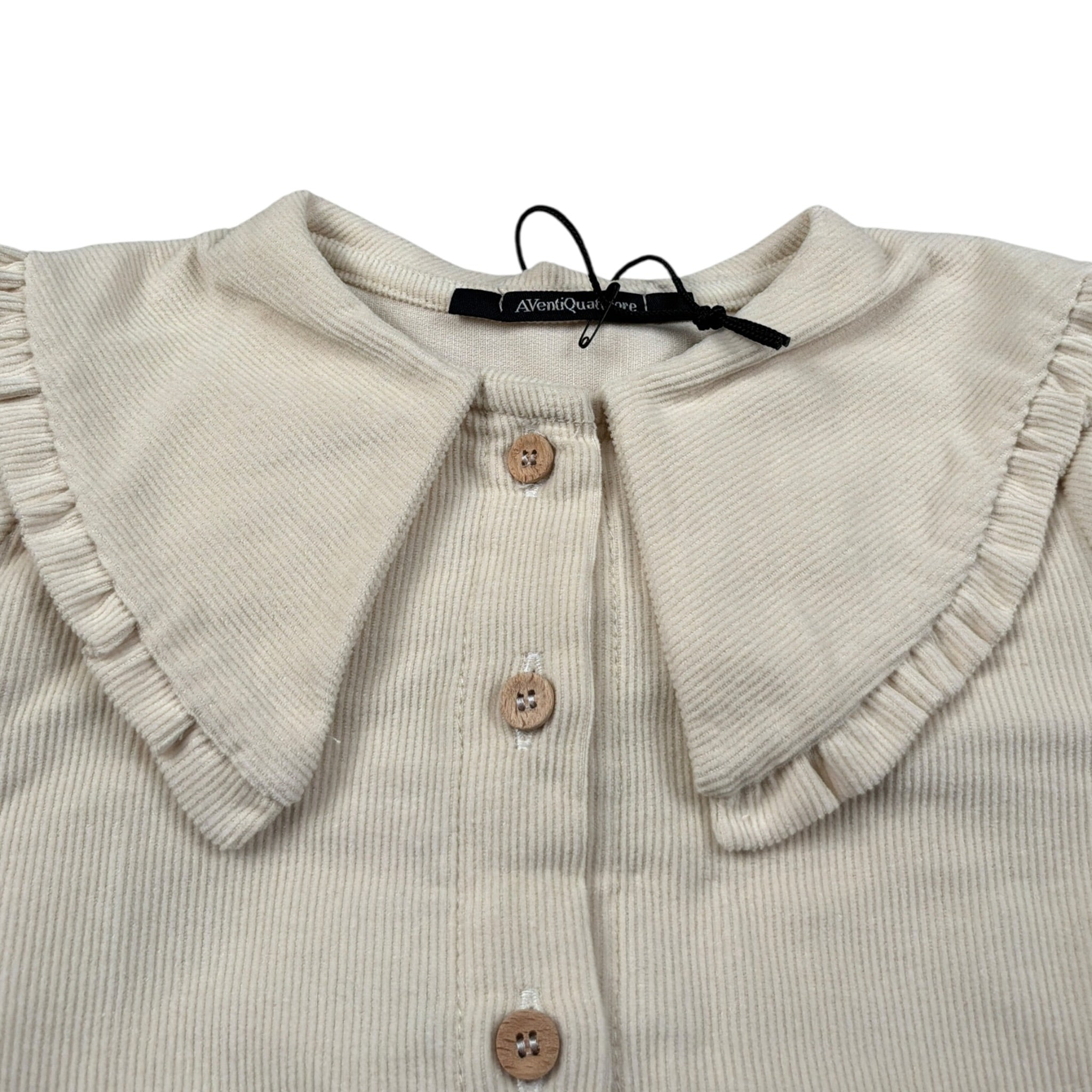 Aventiquattrore Camicia Manica Lunga In Velluto Crema per Neonata A2401721N CREMA AVENTIQUATTRORE 