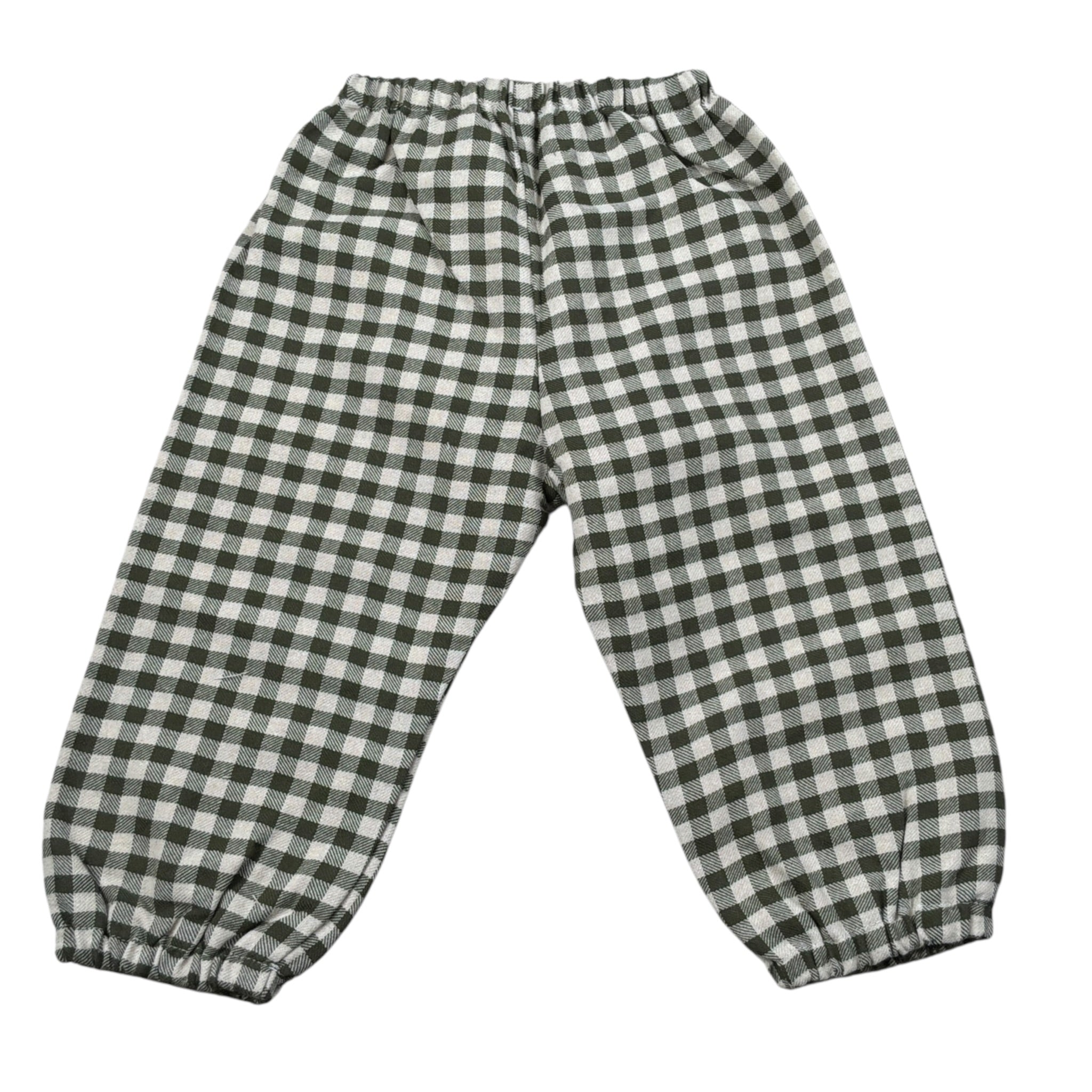 Babe & Tess Pantalone Fantasia Quadretti con Elastico In Vita Verde per Neonato 04/548044 VERDE BABE & TESS 