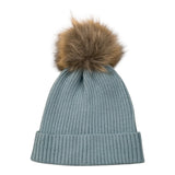 Babidu Cappello tinta unita con Pon Pon Azzurro per Neonata 95770 AZZURRO BABIDU 