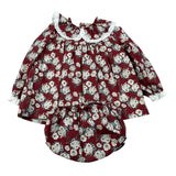 Babine' Completo 2 Pezzi Camicia-Culotte Bordeaux per Neonata 2612010 BORDEAUX BABINE' 