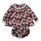 Babine' Completo 2 Pezzi Camicia-Culotte Bordeaux per Neonata 2612010 BORDEAUX BABINE' 
