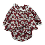 Babine' Completo 2 Pezzi Camicia-Culotte Bordeaux per Neonata 2612010 BORDEAUX BABINE' 