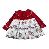 Babine' Abito Manica Lunga Bicolore Rosso per Neonata 2612811 ROSSO BABINE' 