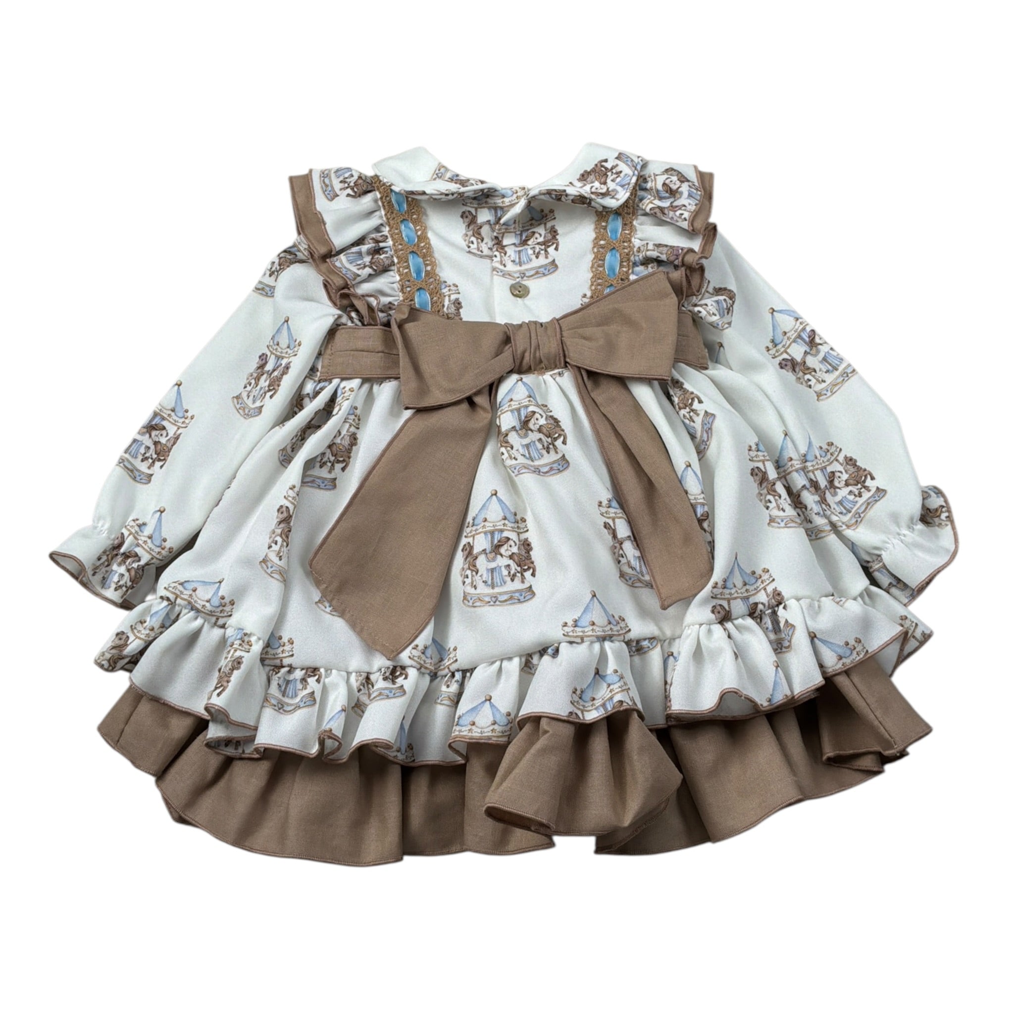 Babine' Abito Manica Lunga tinta unita con Stampe Panna per Neonata 2612816N PANNA BABINE' 