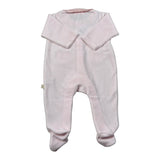 Baby Gi Tutina Manica Lunga tinta unita In Ciniglia Rosa per Neonata DD53G ROSA BABY GI 