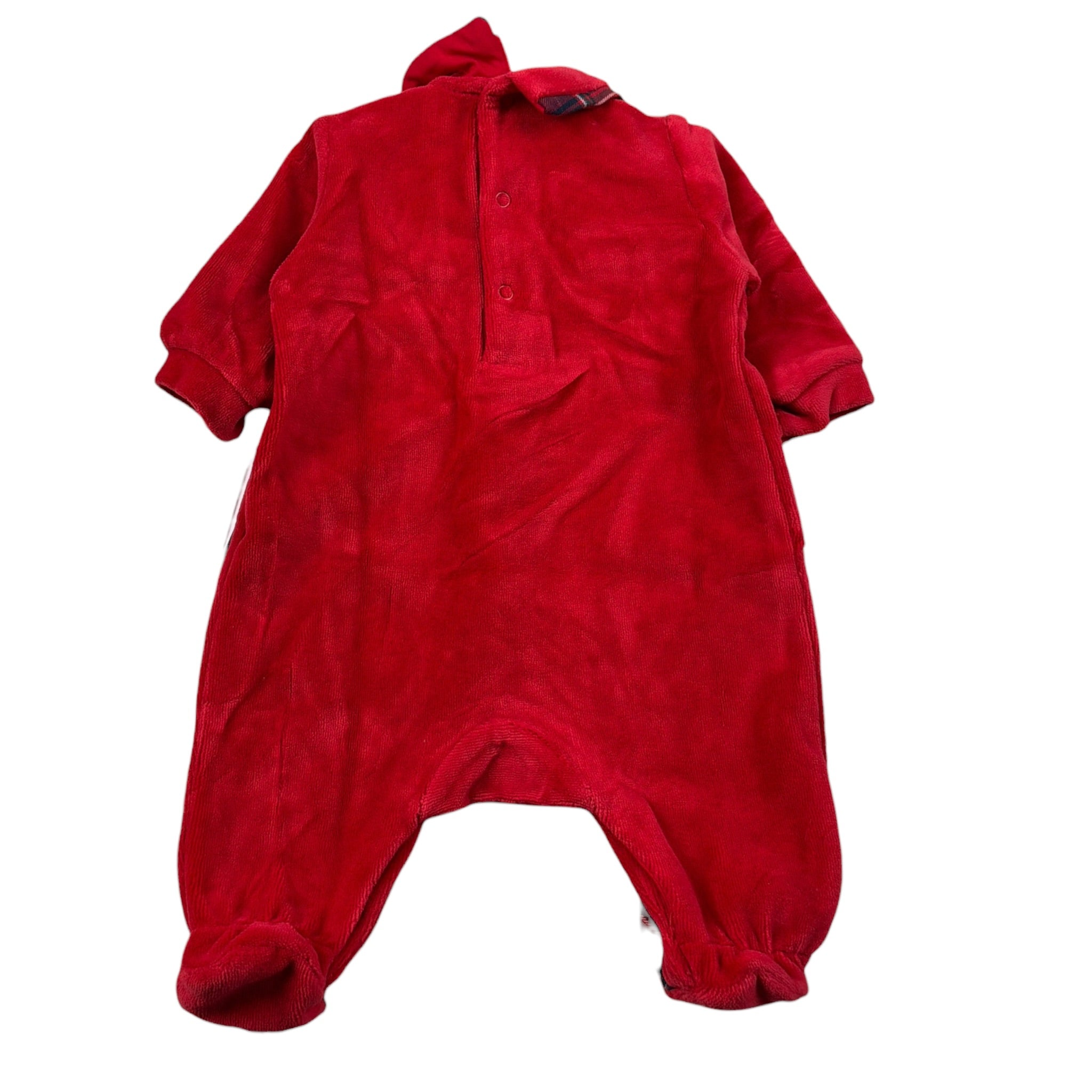 Baby Vip Tutina Manica Lunga tinta unita In Ciniglia Rosso per Neonato T289807 ROSSO BABY VIP 
