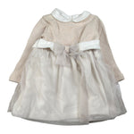 Baby Vip Abito tinta unita con Tulle Beige per Bambina T4107 BEIGE BABY VIP 
