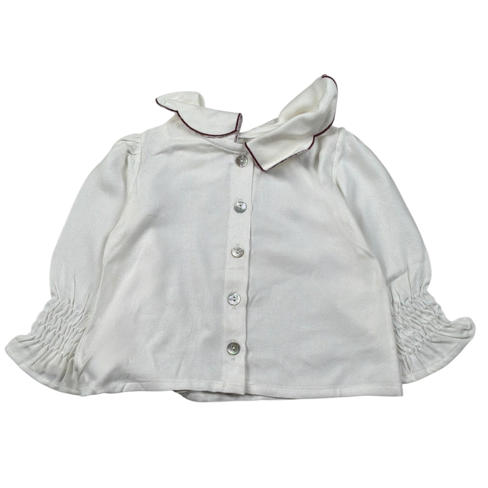Baby Vip Camicia Manica Lunga tinta unita Panna per Neonata T418002 PANNA BABY VIP 