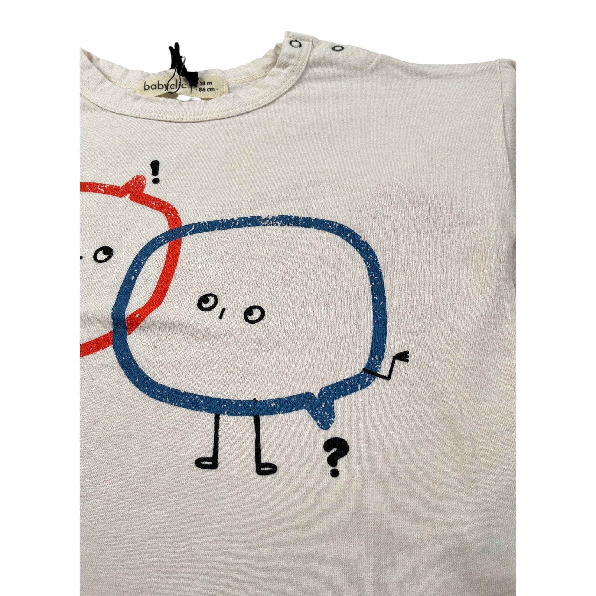 Babyclic Shirt Girocollo tinta unita con Stampa Panna per Neonato L216400007N PANNA BABYCLIC 