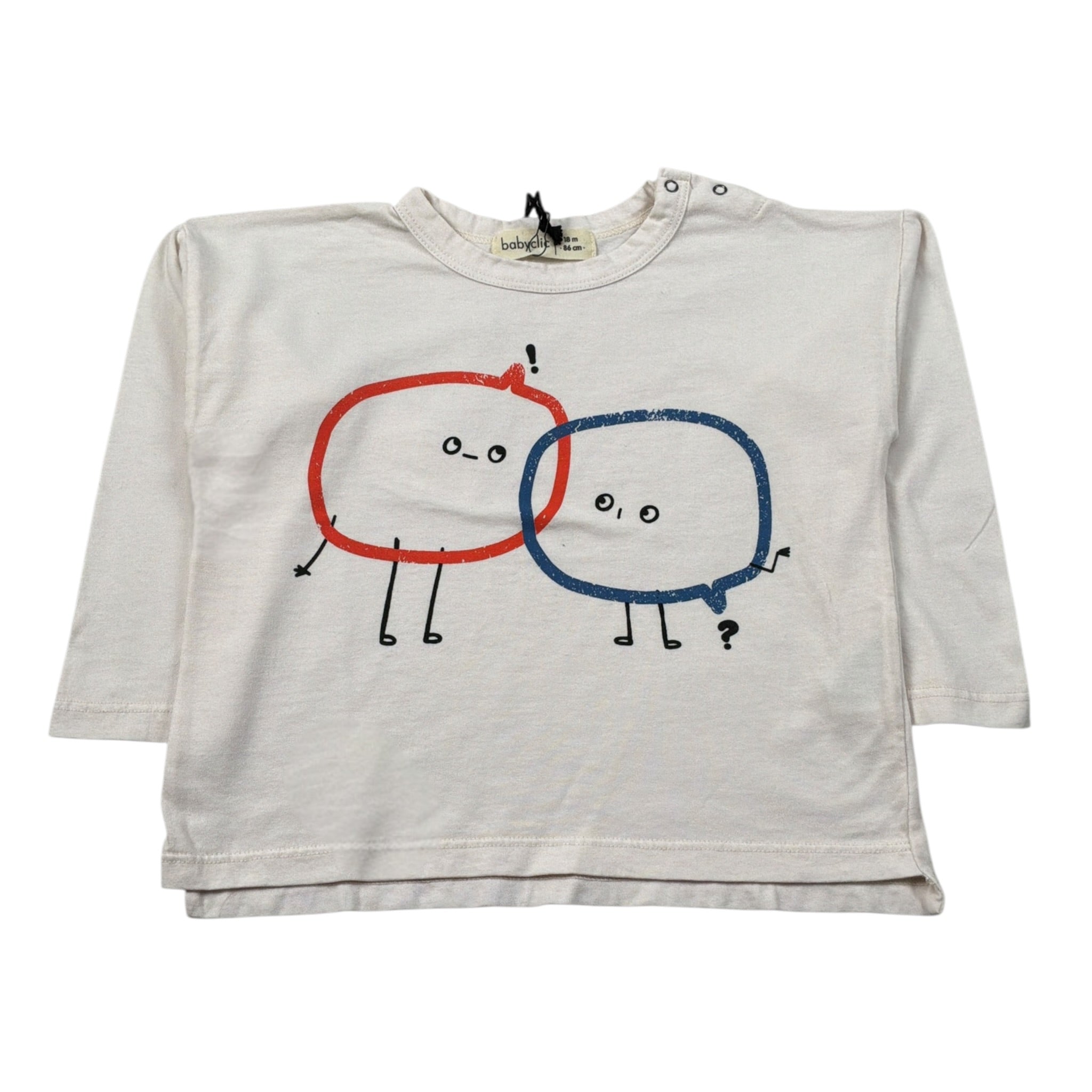 Babyclic Shirt Girocollo tinta unita con Stampa Panna per Neonato L216400007N PANNA BABYCLIC 
