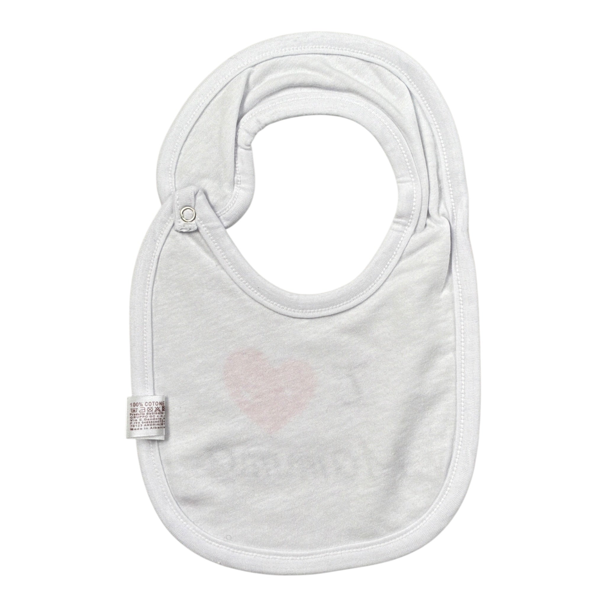 Babyvip Bavetta tinta unita con Stampa Bianco per Neonato J8162M BIANCO BABYVIP 