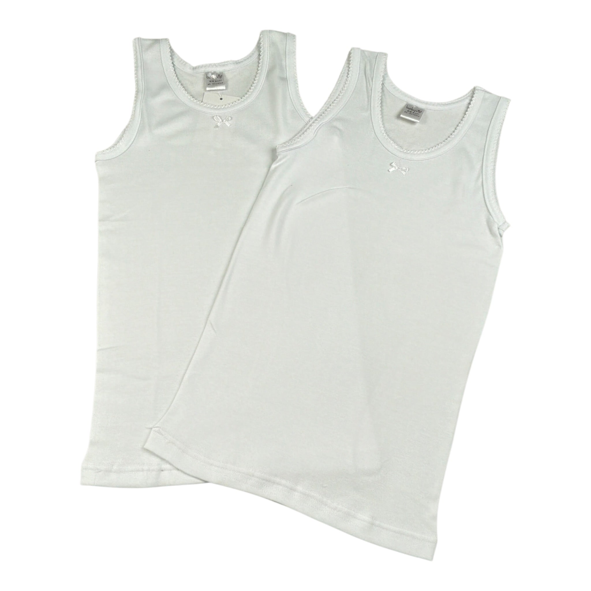 Babyvip Set 2 Canotta Intima tinta unita Bianco per Neonata Q5328N BIANCO BABYVIP 