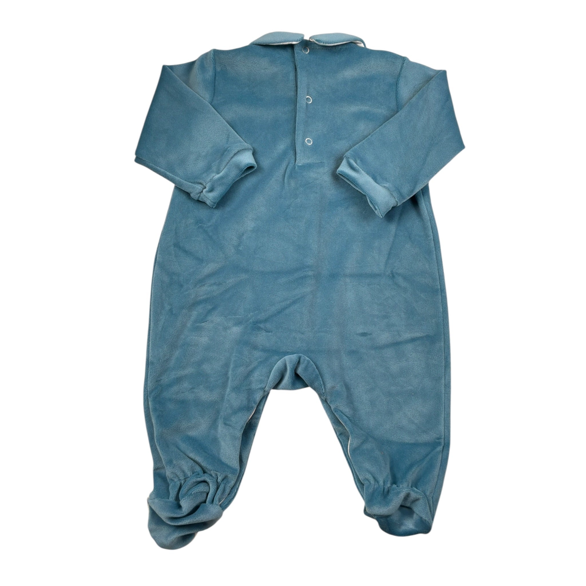 Babyvip Tutina tinta unita In Velluto Petrolio per Neonata T2876 PETROLIO BABYVIP 